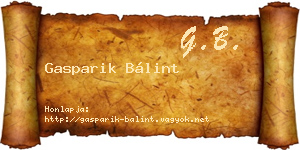 Gasparik Bálint névjegykártya